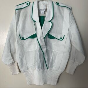 3 for $25! NWT vintage 90s‎ White and Green Women's Jacket, size s